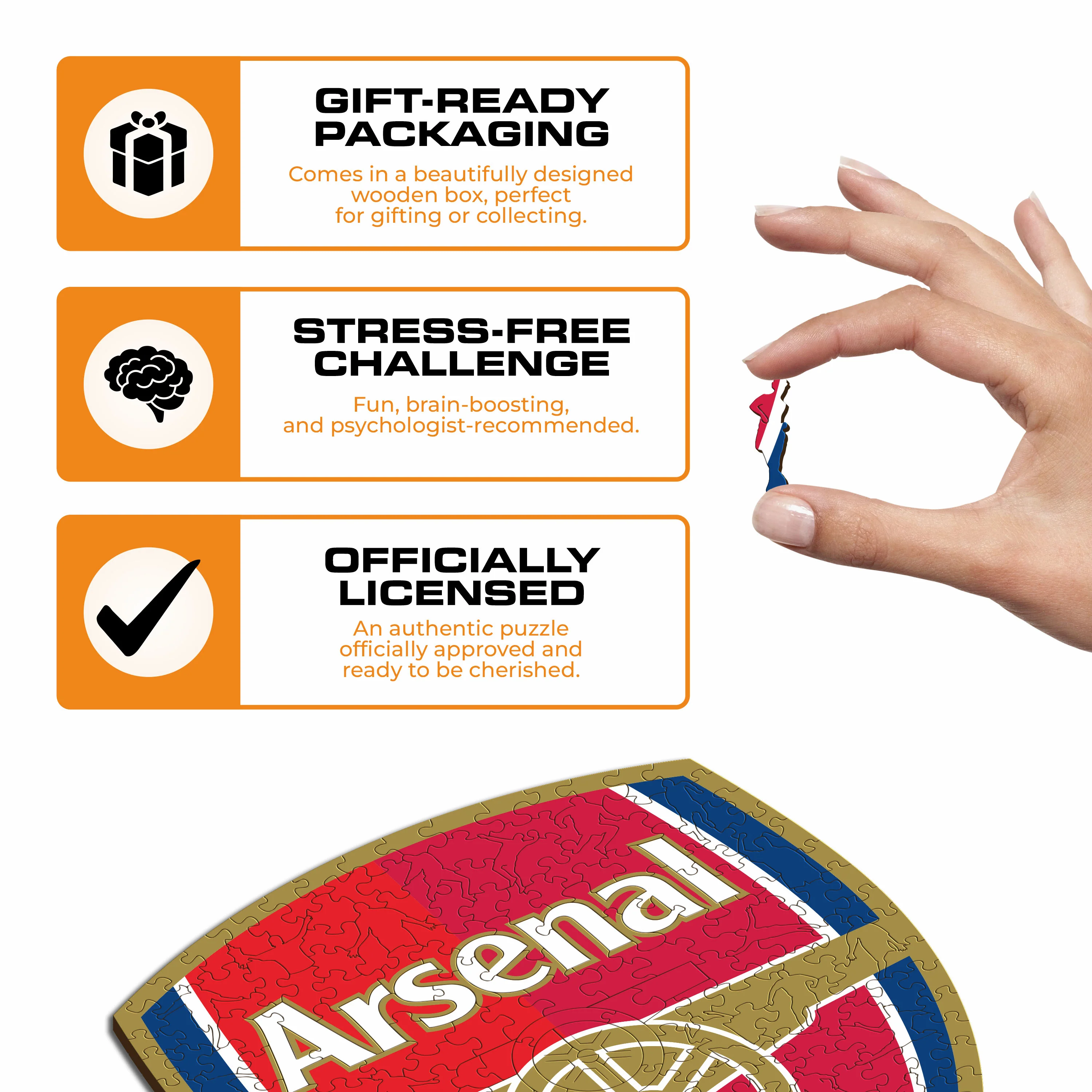 Arsenal FC® Logo - Wooden Puzzle - Image 3