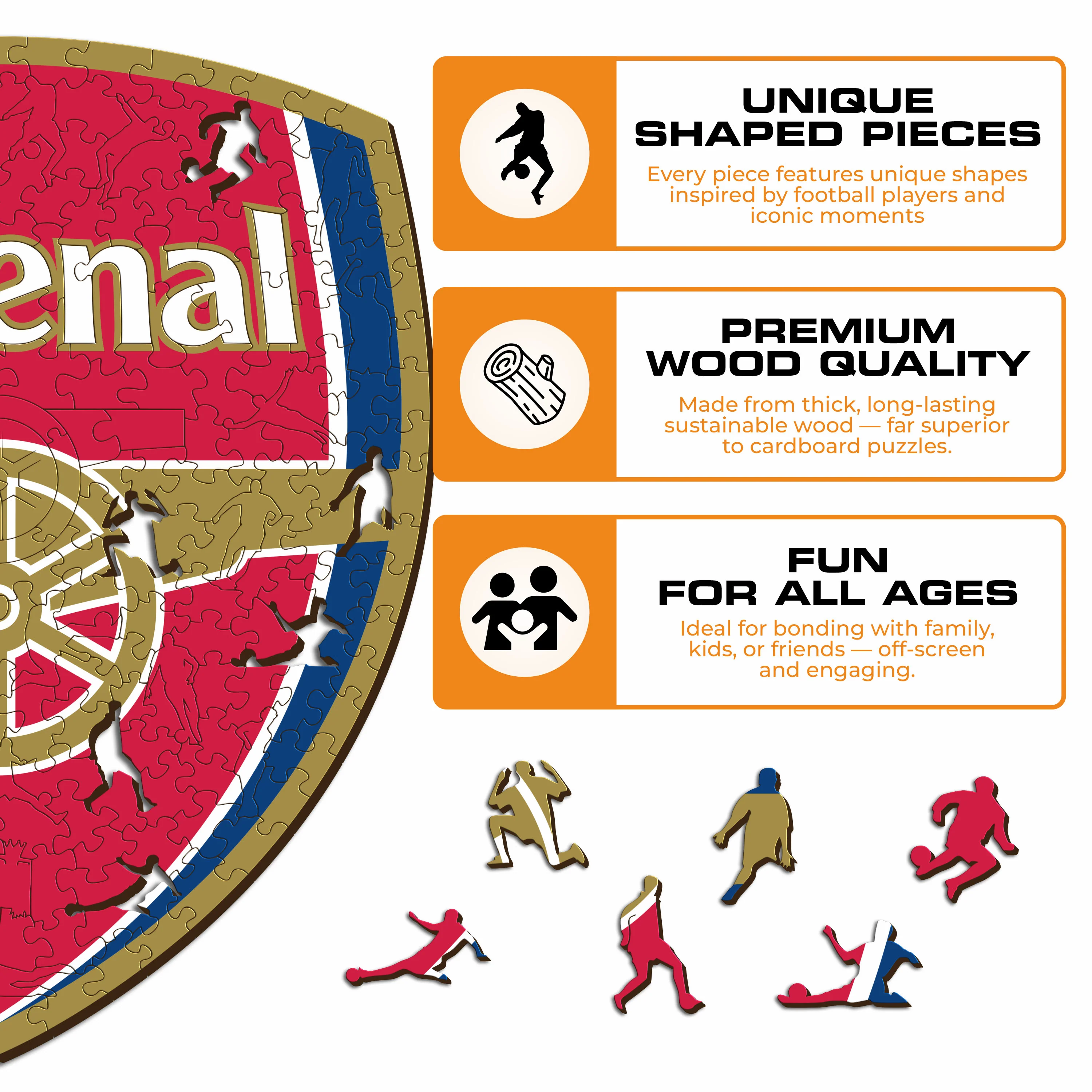 Arsenal FC® Logo - Wooden Puzzle - Image 7