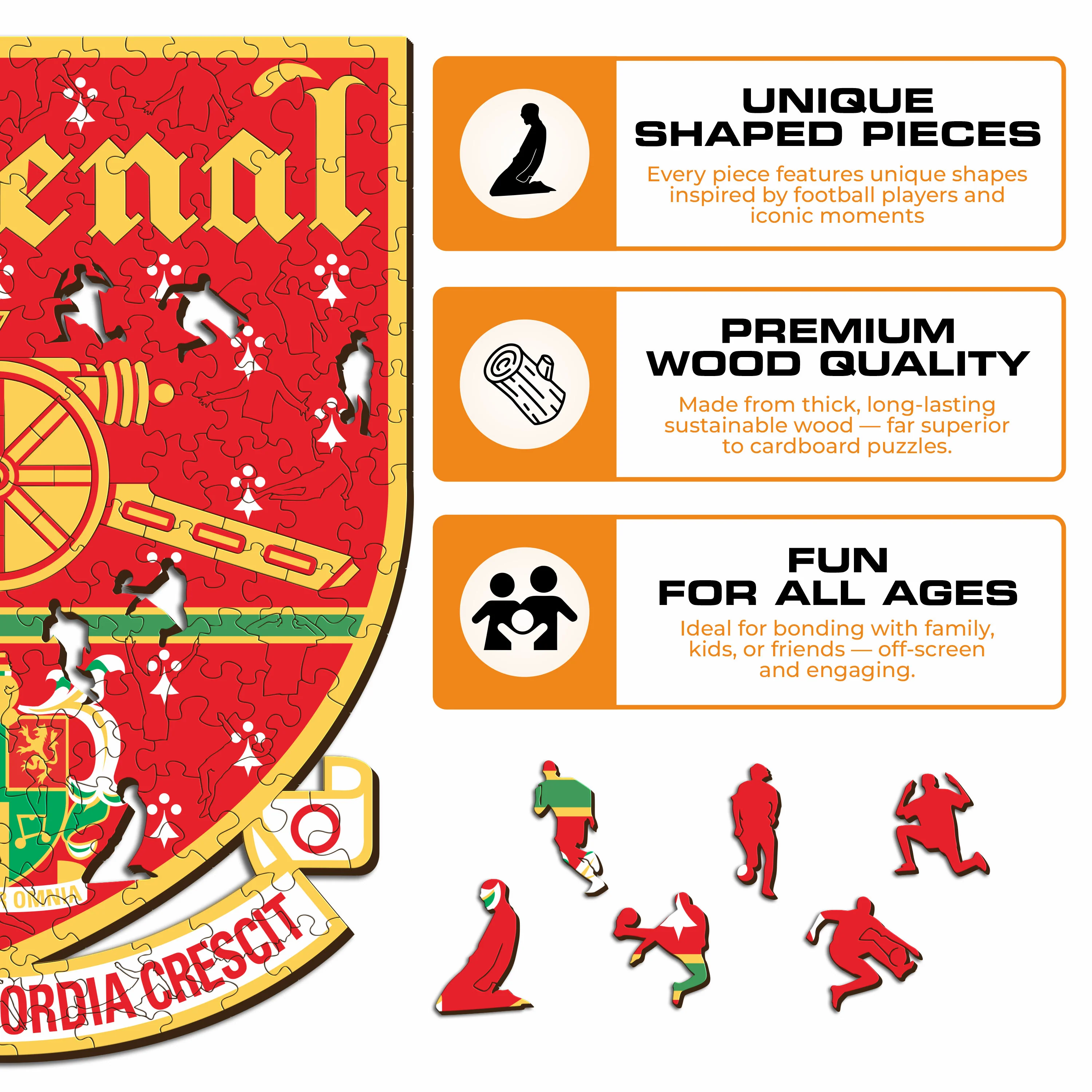 Arsenal FC® Retro Logo - Wooden Puzzle - Image 5
