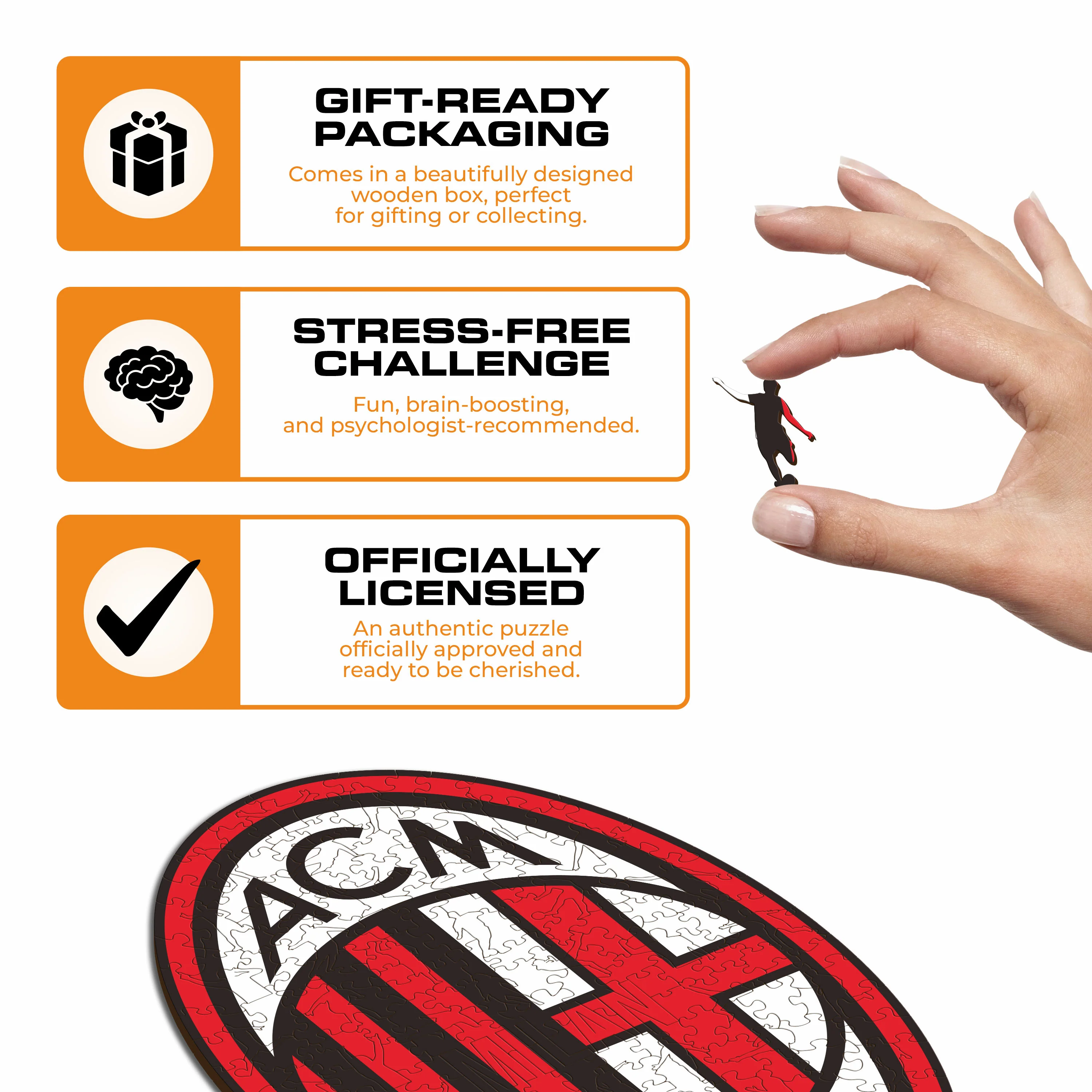 AC Milan® Logo - Wooden Puzzle - Image 3