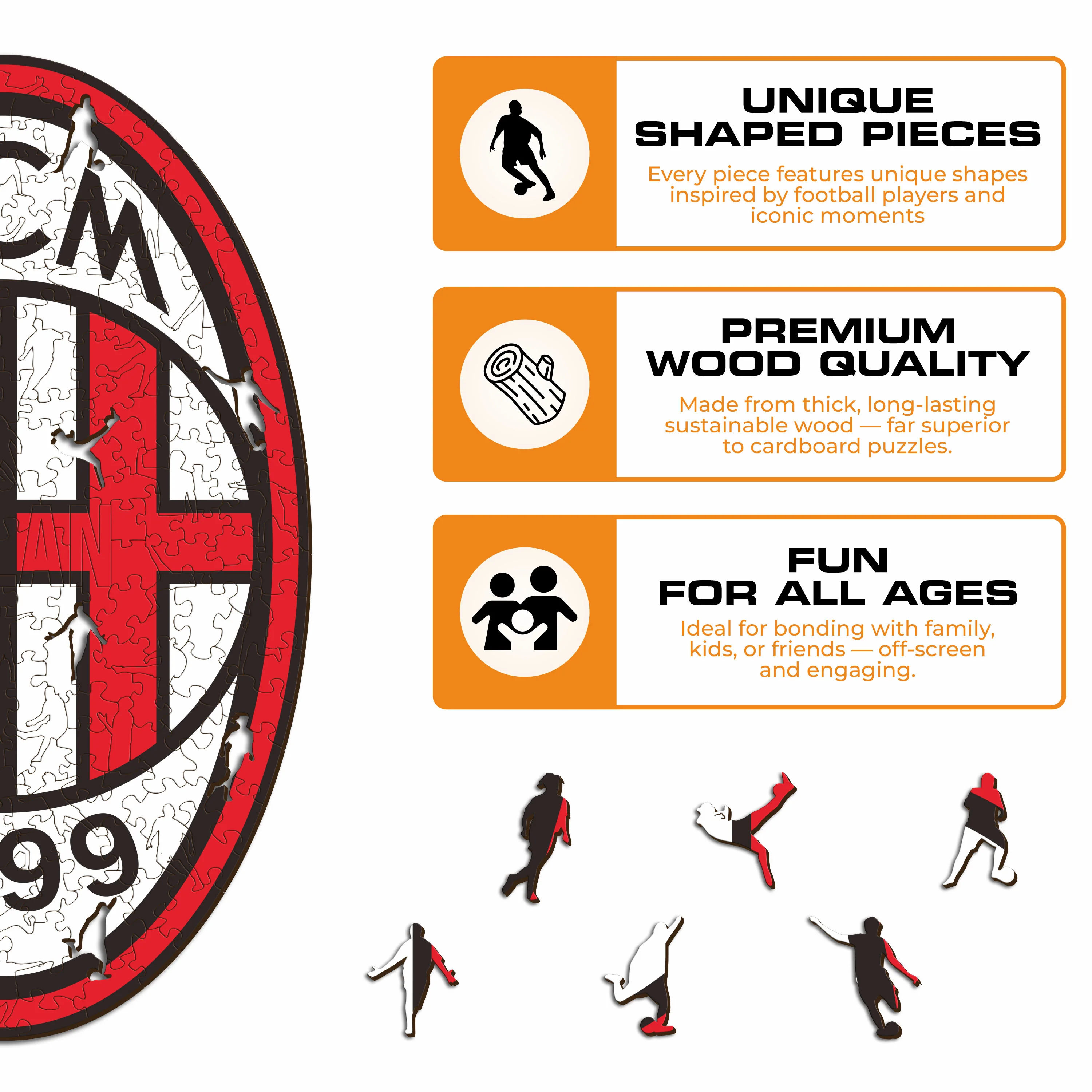 AC Milan® Logo - Wooden Puzzle - Image 7