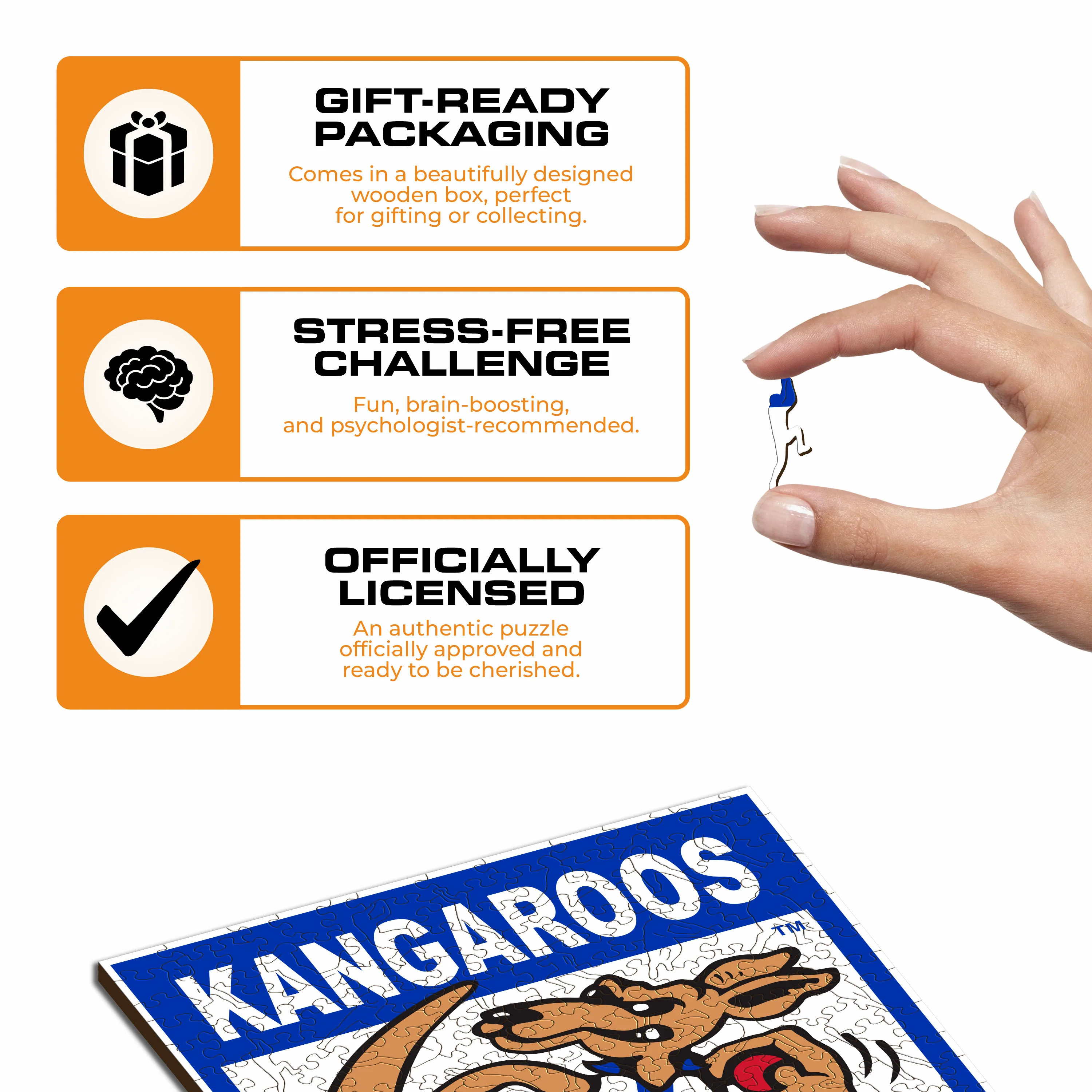 North Melbourne FC Retro Mascot - Wooden Puzzle - Image 3