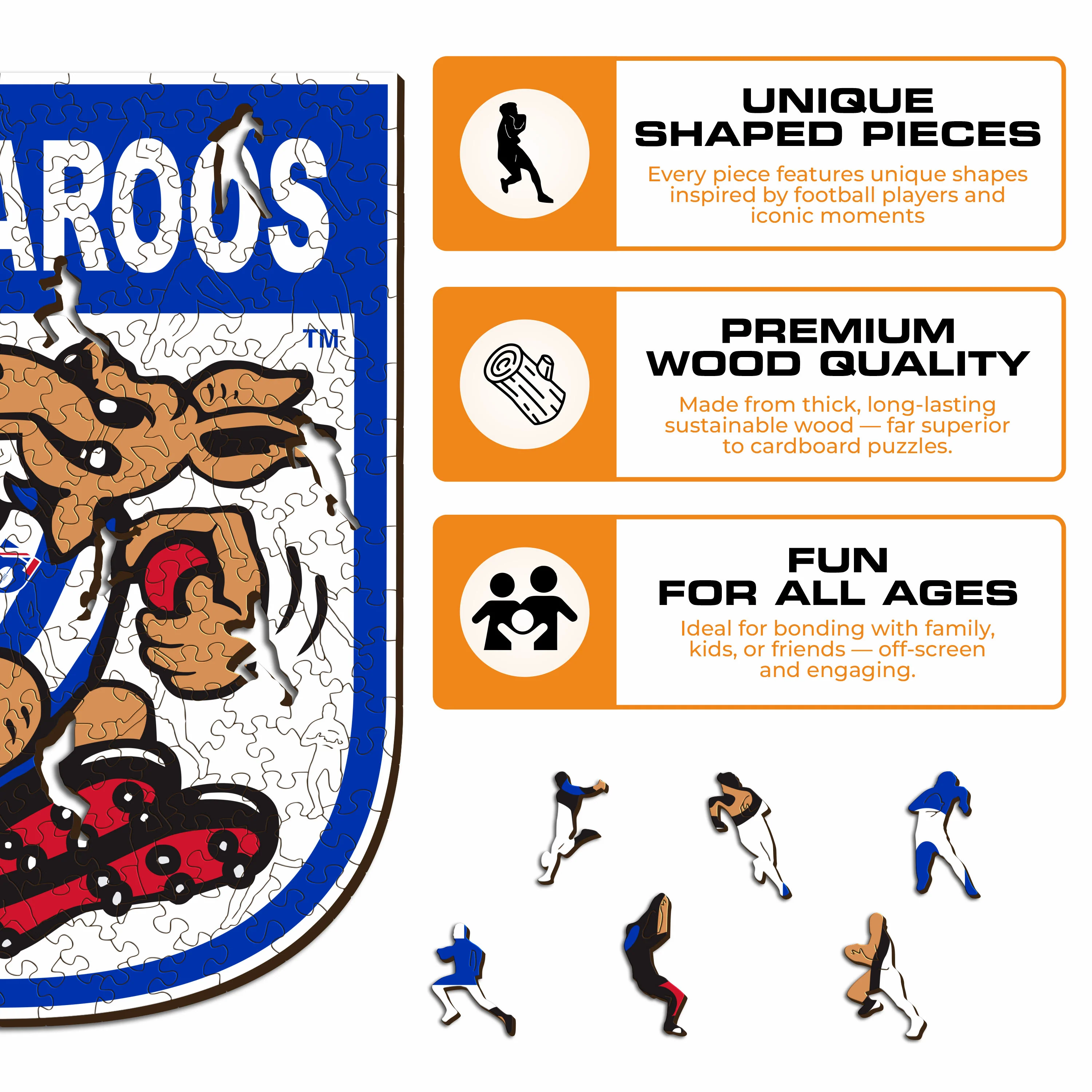 North Melbourne FC Retro Mascot - Wooden Puzzle - Image 6