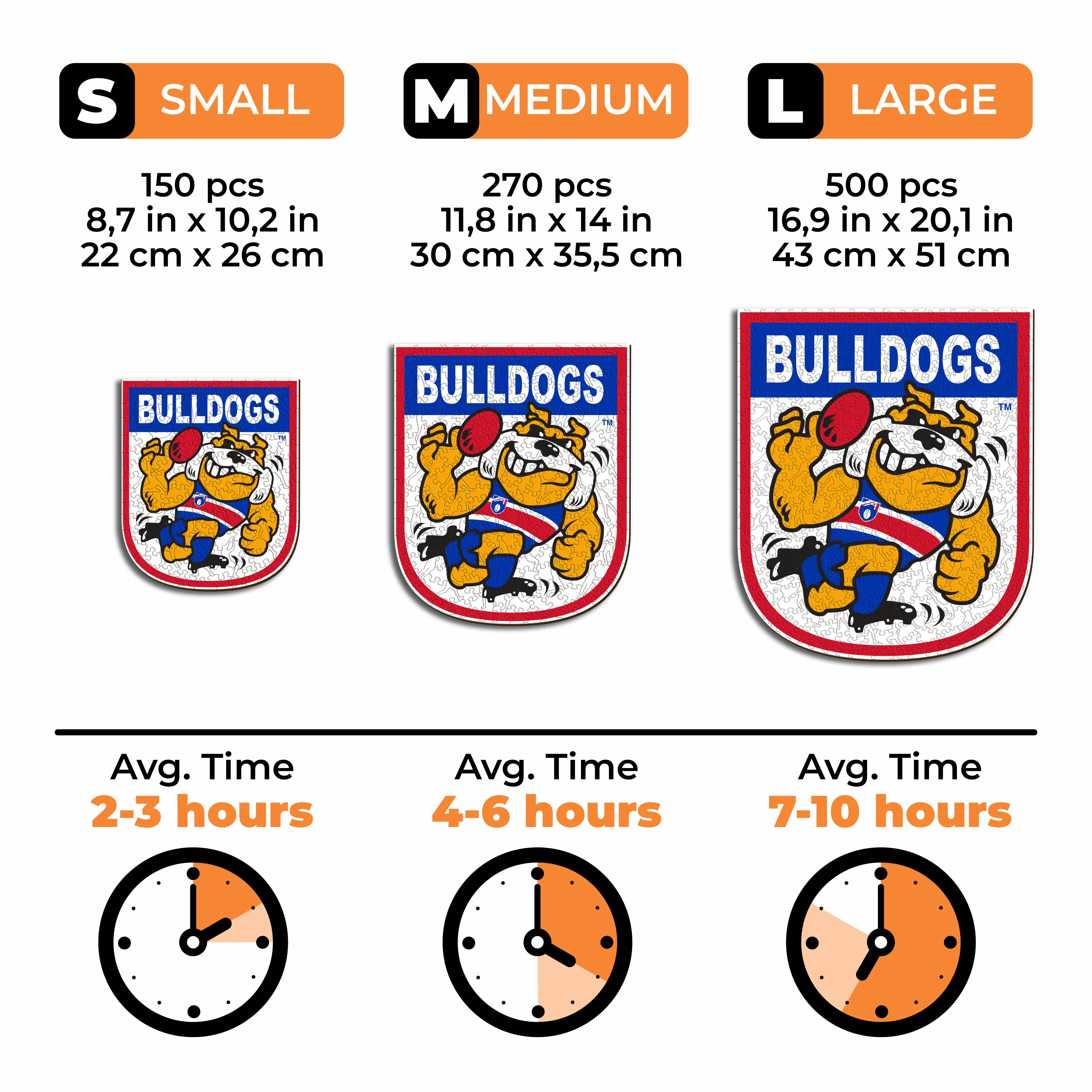 Western Bulldogs Retro Mascot - Wooden Puzzle - Image 4