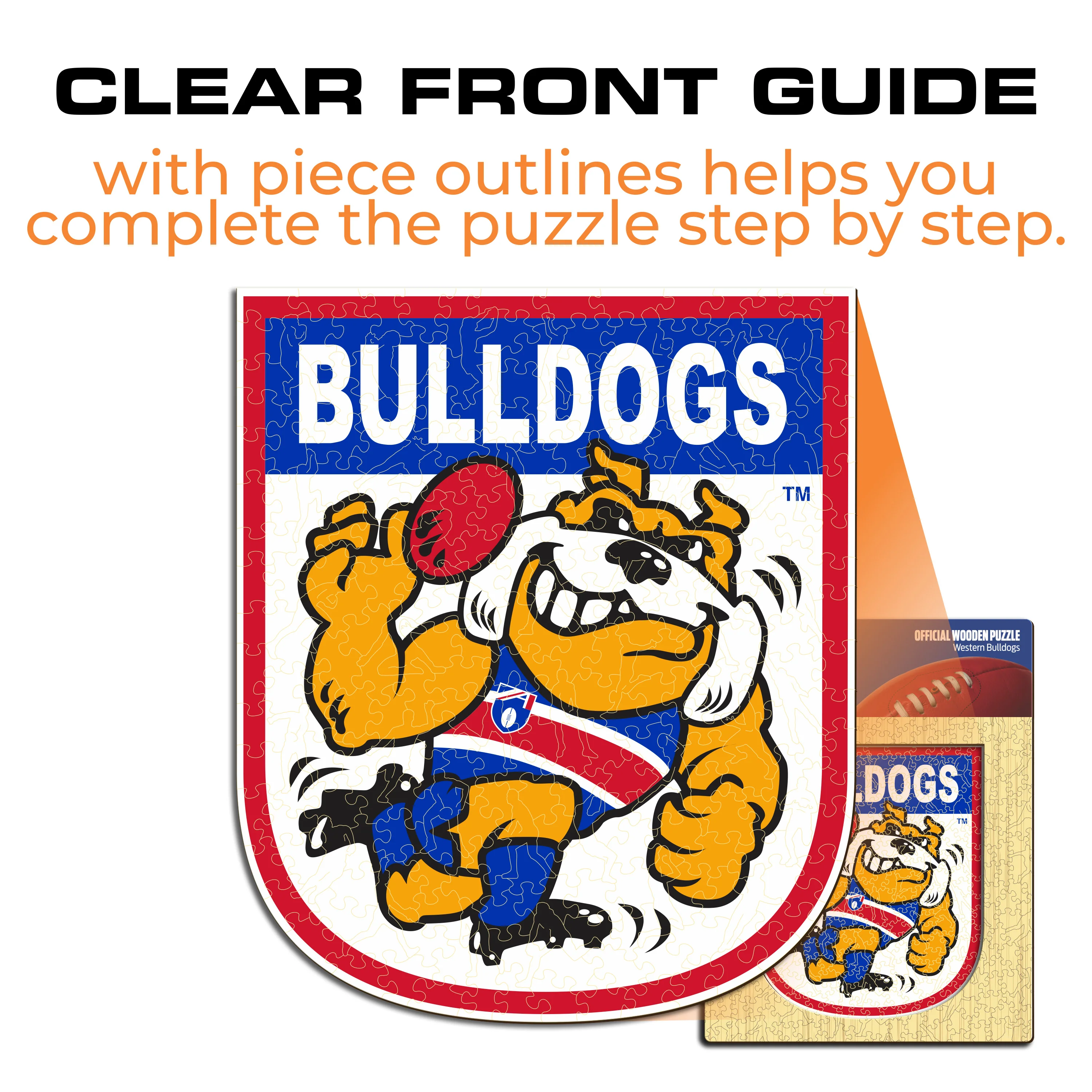 Western Bulldogs Retro Mascot - Wooden Puzzle - Image 8